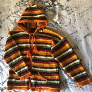 Oversized Wool Knit Zip-Up Sweater